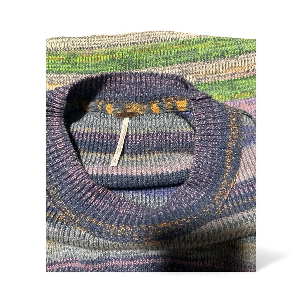 Free People Easy Street  Space Dye Oversized Sweater Bohemian Free Spirit Size L - Picture 9 of 12